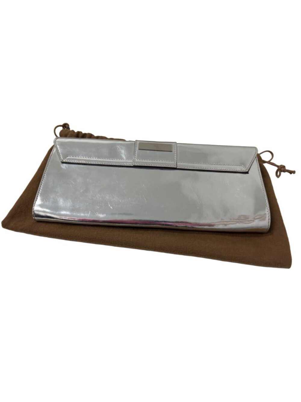 Gucci Silver Mirror Patent Leather Clutch - Picture 7 of 9